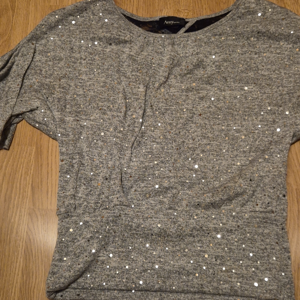 Gray Sequin Women's Top